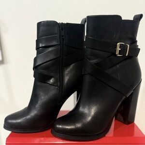 Aldo Black Leather Ankle Boots